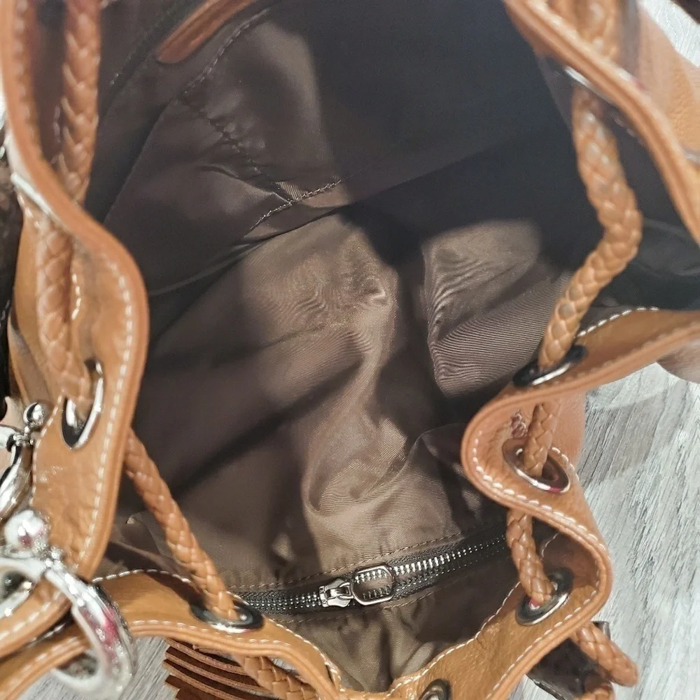 Hanahana Brown Leather Hobo Bag